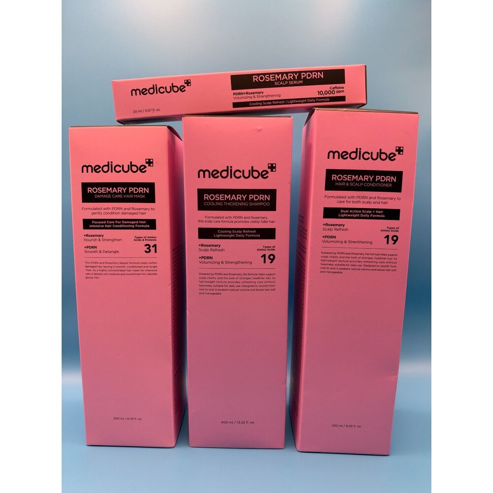Medicube Rosemary PDRN Hair Set Shampoo Conditioner Mask Scalp Serum 4pc NIB